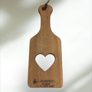 Longaberger Wooden Breadboard With Heart Cutout Design
